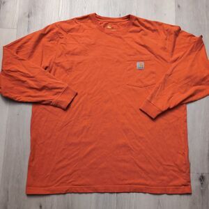 Carhartt Men's Original Fit T Shirt Mens Size XL Orange Long Sleeve